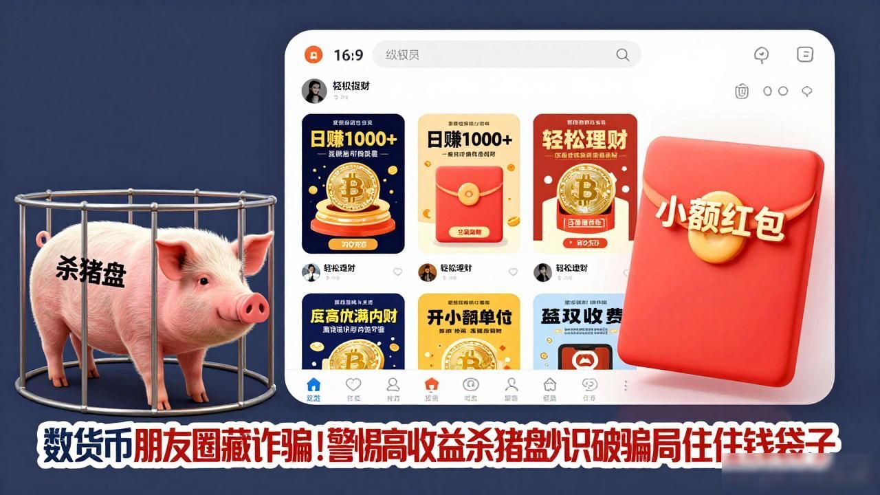 数字货币朋友圈藏诈骗！警惕高收益杀猪盘秒识破骗局守住钱袋子