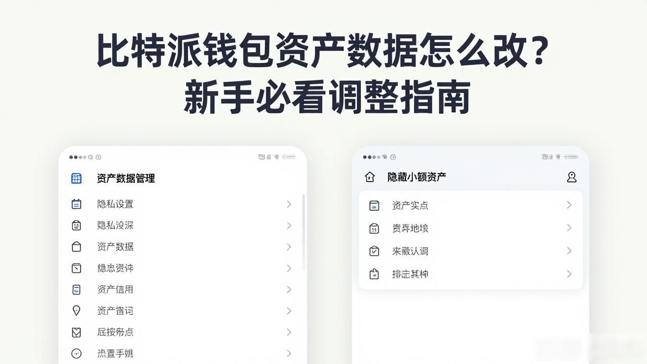 比特派钱包资产数据怎么改？新手必看调整指南