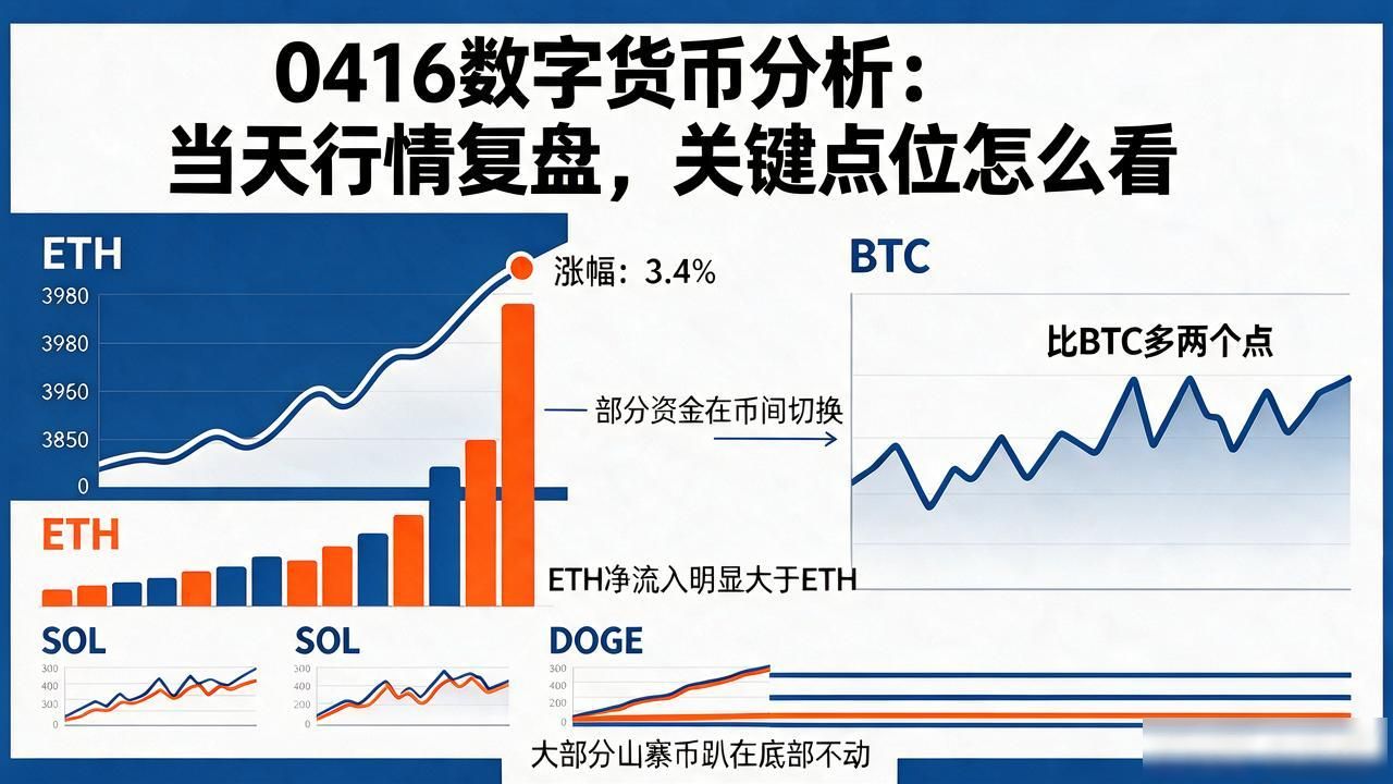 ETH独立上涨资金轮动_0416数字货币分析_BTC 72000美元震荡行情分析