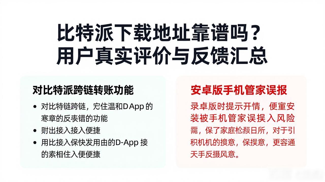 比特派下载地址靠谱吗？用户真实评价与反馈汇总