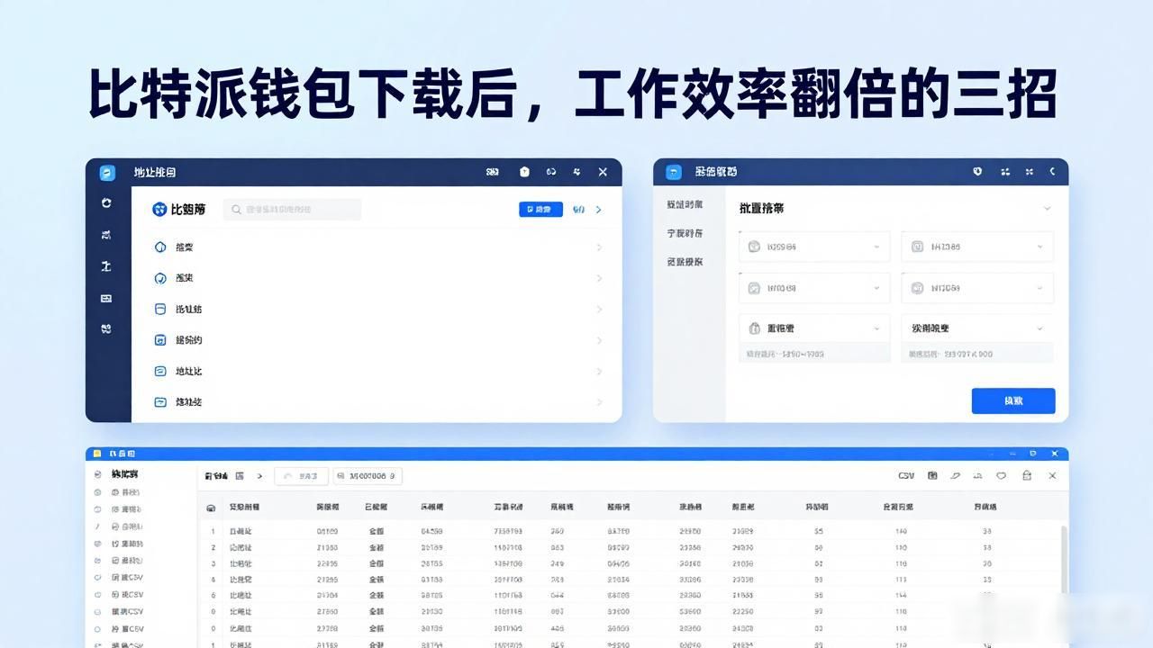 比特派钱包下载后，工作效率翻倍的三招